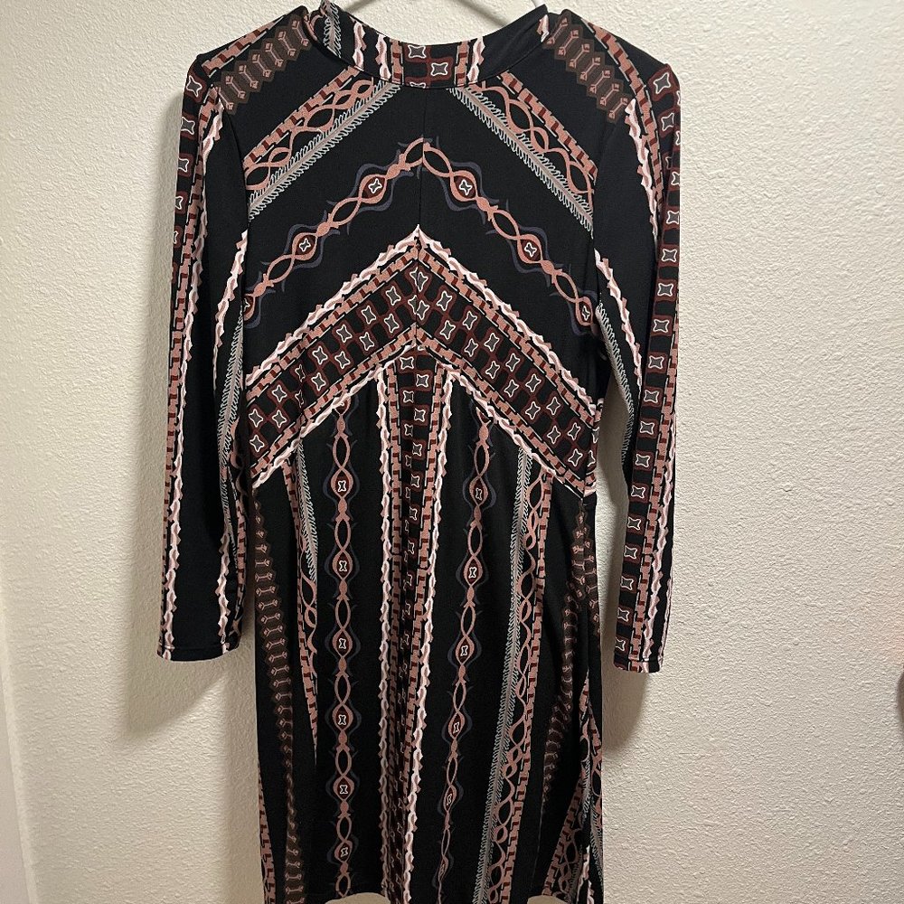 Free People Geometric Long Sleeve MIni Dress